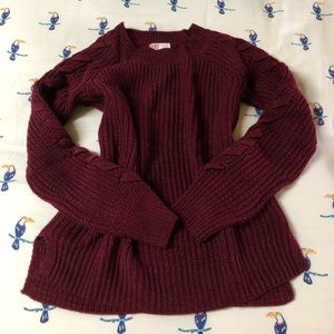 Wine Red Warm Wool Sweater